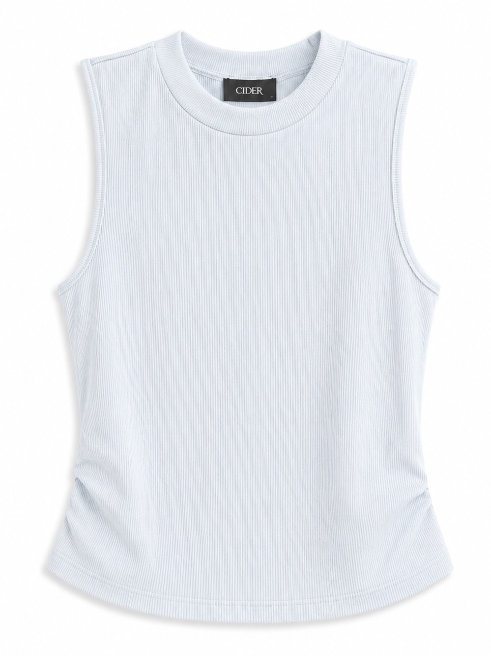 Cider Light Blue Ribbed Sleeveless Tank Top S